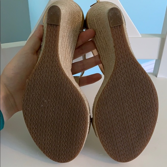 Michael Kors Gold Leather Platform Wedge - Picture 7 of 7